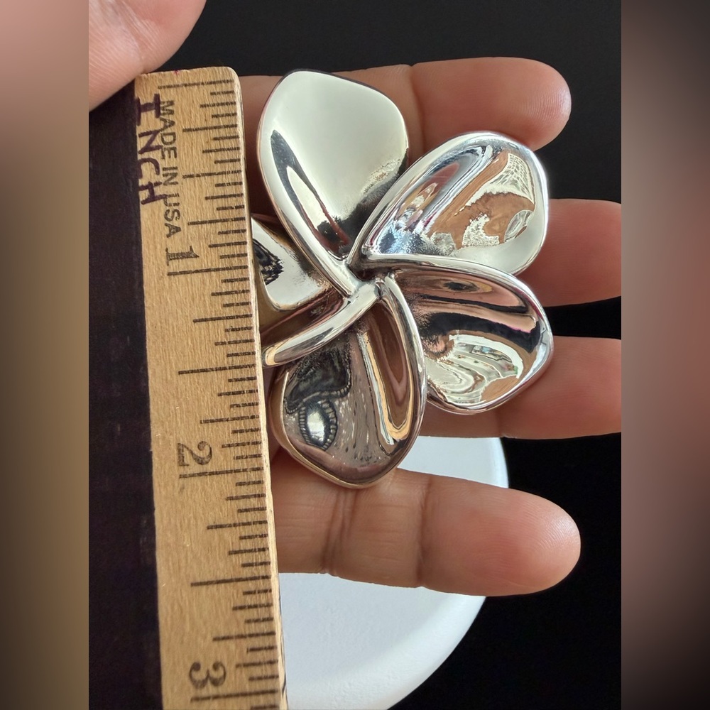Huge Taxco Sterling Silver 925 Flower Pendant (only) - Picture 5 of 10